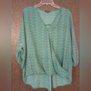West Kei Teal Chevron Blouse